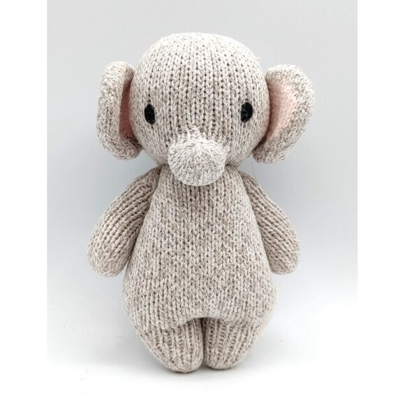 Cuddle and Kind Baby Elephant Hand Knit Peru Plush Doll Small Baby Handmade 7" - Picture 1 of 5